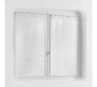Douceur d'Intérieur, 2 Curtains (2 x 60 x 160 cm) Voile Sand Embroidered Edenia White