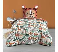 Douceur d'Intérieur, 2 Piece Duvet Cover Set 140 x 200 cm Lion Design 100% Cotton