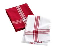 Douceur d'Intérieur, 2 Tea Towels 50 x 70 cm Bordeaux Recycled Woven Cotton
