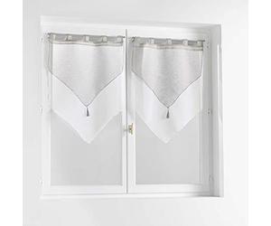 Douceur d'Intérieur 2 x 2 x 60 x 120 cm, double curtain, sand, duetto, grey/white