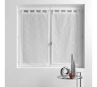 Douceur d'Intérieur Pair of Straight Milza Net Curtains 2 x 60 x 90 cm Grey