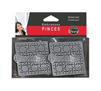 DOUCEUR D'INTERIEUR 2 x Clips, Grey/Silver, 6.8 x 6.8 CM