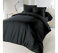 Douceur d'Interieur 240 x 220 cm 57 Yarns Uni Quilt Cover, Charbon