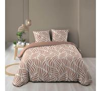 Douceur d'Intérieur, 3-Piece Bed Linen Set (260 x 240 cm) Morgane Mocha, 100% Cotton