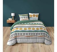 Douceur d'Intérieur, 3-Piece Bedding Set (200 x 200 cm) Asiana Green, 100% Cotton