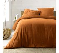 Douceur d'Intérieur, 3-Piece Bedding Set (240 x 220 cm) Angelia Caramel, Cotton Gauze