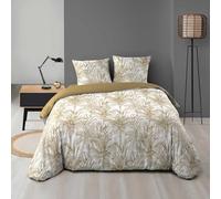 Douceur d'Intérieur, 3-Piece Bedding Set (240 x 220 cm) Dune, Printed Microfibre