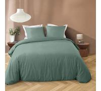 Douceur d'Intérieur, 3-Piece Bedding Set (240 x 220 cm) Liam Cedar, Washed Microfibre Plain