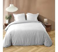 Douceur d'Intérieur, 3-Piece Bedding Set (240 x 220 cm) Liam White, Washed Microfibre Plain