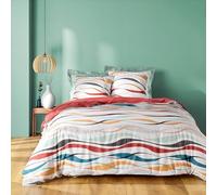 Douceur d'Intérieur, 3-Piece Bedding Set (240 x 220 cm) Vagueline Red, Printed Polycotton
