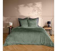 Douceur d'Intérieur, 3-Piece Bedding Set (240 x 220 cm) Velina Cedar, Plain Velour