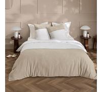 Douceur d'Intérieur, 3-Piece Bedding Set (260 x 240 cm) Gabrielle, Plain Cotton & Woven Cotton