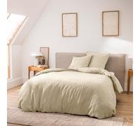 Douceur d'Intérieur, 3-Piece Bedding Set (260 x 240 cm) Meline Sand, 100% Cotton Yarn Dyed