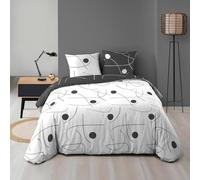Douceur d'Intérieur, 3-Piece Reversible Bed Linen Set (240 x 220 cm) Sonata, Printed Microfibre