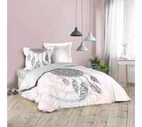 Douceur d'Intérieur 3-piece set, pink, 200 x 200 cm, printed 42 threads, name place design