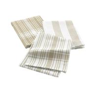 Douceur d'Intérieur, 3 x Bayado Linen Woven Cotton Tea Towels (50 x 70 cm)