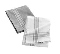 Douceur d'Intérieur, 50 x 70 cm Grey China Recycled Cotton Woven Tea Towels Cuisiline