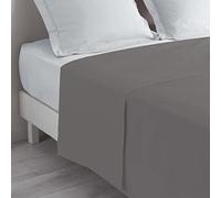 Douceur d'Interieur 57 Yarns Uni Flat Sheet Plus Bourdon Stitch, Gris Souris