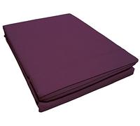 Douceur d'Interieur 57 Yarns Uni Flat Sheet Plus Bourdon Stitch, Myrtille