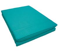 Douceur d'Interieur 57 Yarns Uni Flat Sheet Plus Bourdon Stitch, Outre Mer