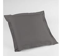 Douceur d'Interieur 57 Yarns Uni Pillow Case Flat Flounce Plus Bourdon Stitch, Gris Souris
