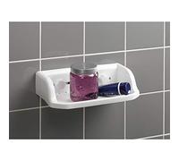 Douceur d'Intérieur 6ASB243 Shower Shelf with Suction Cups 30 x 8 x 17 cm Plain White Plastic