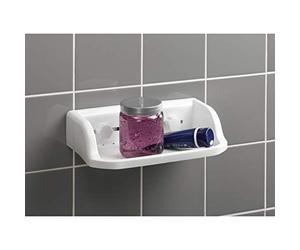 Douceur d'Intérieur 6ASB243 Shower Shelf with Suction Cups 30 x 8 x 17 cm Plain White Plastic