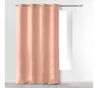 Douceur d'Intérieur Absolu Microfibre Curtain with Eyelets, Plain, Polyester, polyester, Light Pink, 140 cm x 260 cm