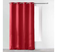 Douceur d'Intérieur Absolu Microfibre Curtain with Eyelets, Plain, Polyester, polyester, red, 280 x 140 cm