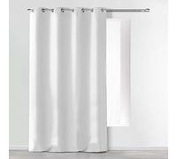 Douceur d'Intérieur Absolu Microfibre Curtain with Eyelets, Plain, Polyester, polyester, white, 280 x 140 cm