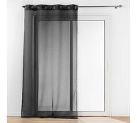 Douceur d'Intérieur, Amani Net Curtain with Eyelets 140 x 240 cm Black Sandblasted