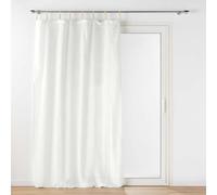 Douceur d'Intérieur, Belani Net Curtain with Loops 140 x 240 cm White Polycotton Plain