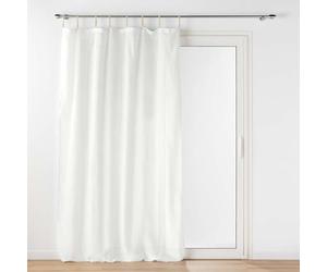 Douceur d'Intérieur, Belani Net Curtain with Loops 140 x 240 cm White Polycotton Plain