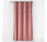 Douceur d'Intérieur, Bellagold Pink Velour Printed Eyelet Curtain 140 x 240 cm