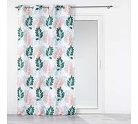 Douceur d'Intérieur, Belline White Emerald Printed Polyester Eyelet Curtain 140 x 280 cm
