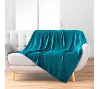 Douceur d'Intérieur, Blanket (125 x 150 cm) Nelia Blue, Flannel Relief Plain