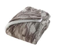 Douceur d'Intérieur, Blanket 180 x 220 cm Faux Fur Sherpa Caribou