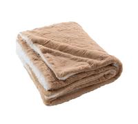 Douceur d'Intérieur, Blanket (180 x 220 cm) Foxy Sand, Imitation Fur/Sherpa