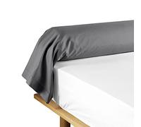 douceur d'intérieur, Bolster Cushion Cover (85 x 185 cm) Lina Charcoal Grey 100% Cotton