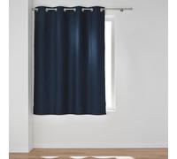 Douceur d'Intérieur, Chambray Curtain with Eyelets 140 x 180 cm Dusk Blue 100% Blackout