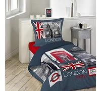Douceur d'Intérieur City London Bedding Set, Cotton, multicolored, 140 x 200 cm