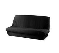 Douceur D'Interieur Click Clack Cover Quilted with Base Band Plain Polyester Essentiel Noir