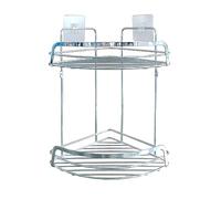 Douceur d'Intérieur, Corner Shower Caddy 2 Baskets, Premium Wired Chrome, Metal