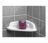 Douceur d'Intérieur Corner Shower Shelf with Suction Cups 25 x 25 x 7 cm Plastic Plain White