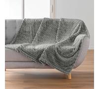 Douceur d'Intérieur, Cosy Blanket (125 x 150 cm) Mini Frosty Grey Flannel Relief Plain