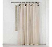 Douceur d'Intérieur Curtain with Loops and Pompoms Natural 140 x 240 cm