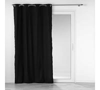 Douceur d'Intérieur, Curtain with Steering Wheel Loops 140 x 240 cm Anthracite Recycled Cotton Plain Mistralin