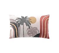 Douceur d'Intérieur, Cushion with Removable Cover (30 x 50 cm) Cocotis, Printed Polycotton and Jute