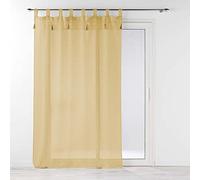 Douceur d'Intérieur Dalila Honey Linen Look Woven Tab Top Curtain 140 x 240 cm