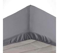 Douceur d'Intérieur, Double Fitted Sheet 140 x 190 cm Microfibre Plain Oscar Charcoal 100% Polyester 1643701